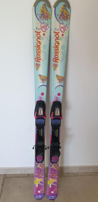 Ski occasion junior Rossignol Terrain Girl + fixations - Qualité B 104 cm